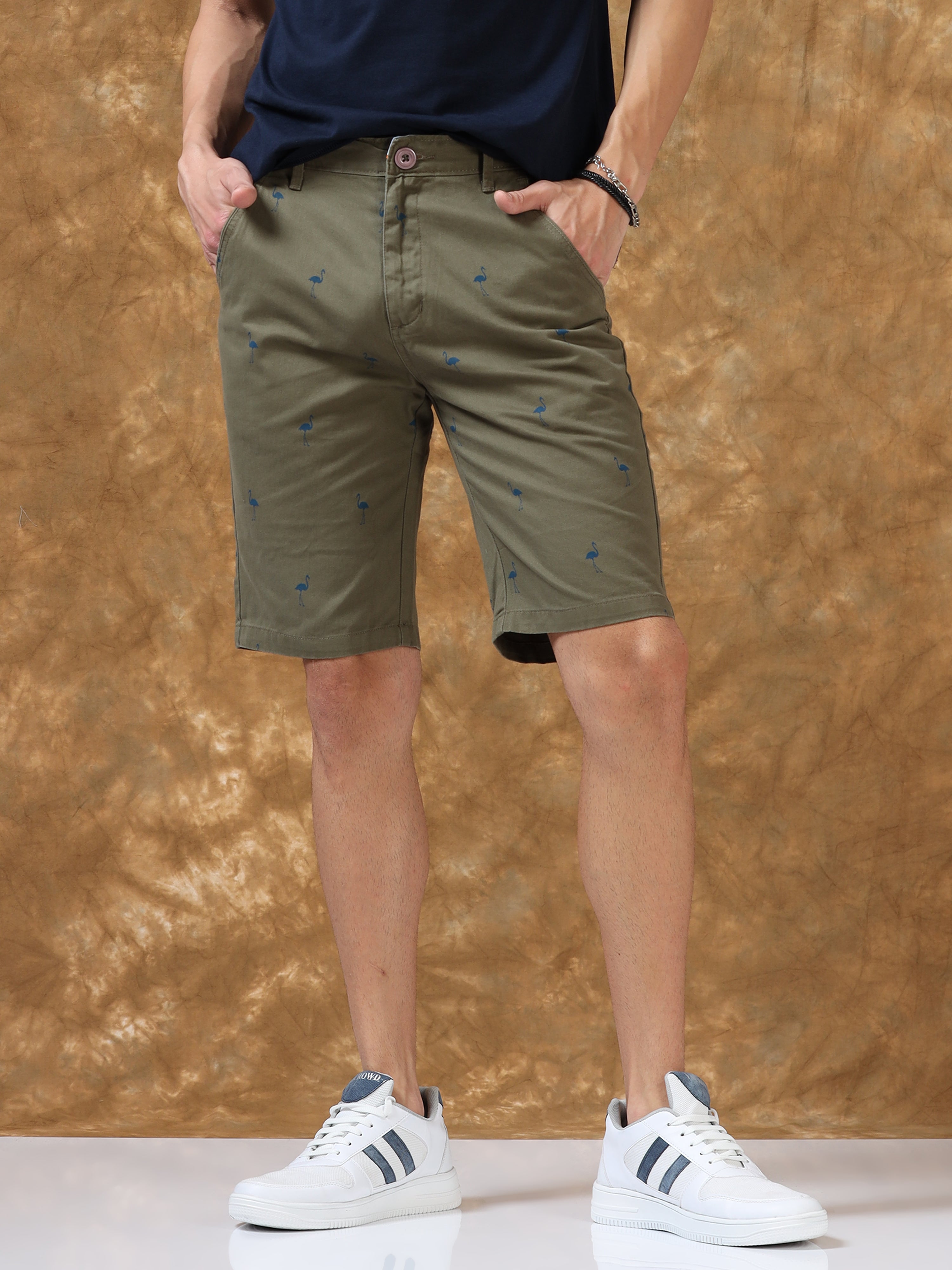 Versatile Olive Cotton Shorts