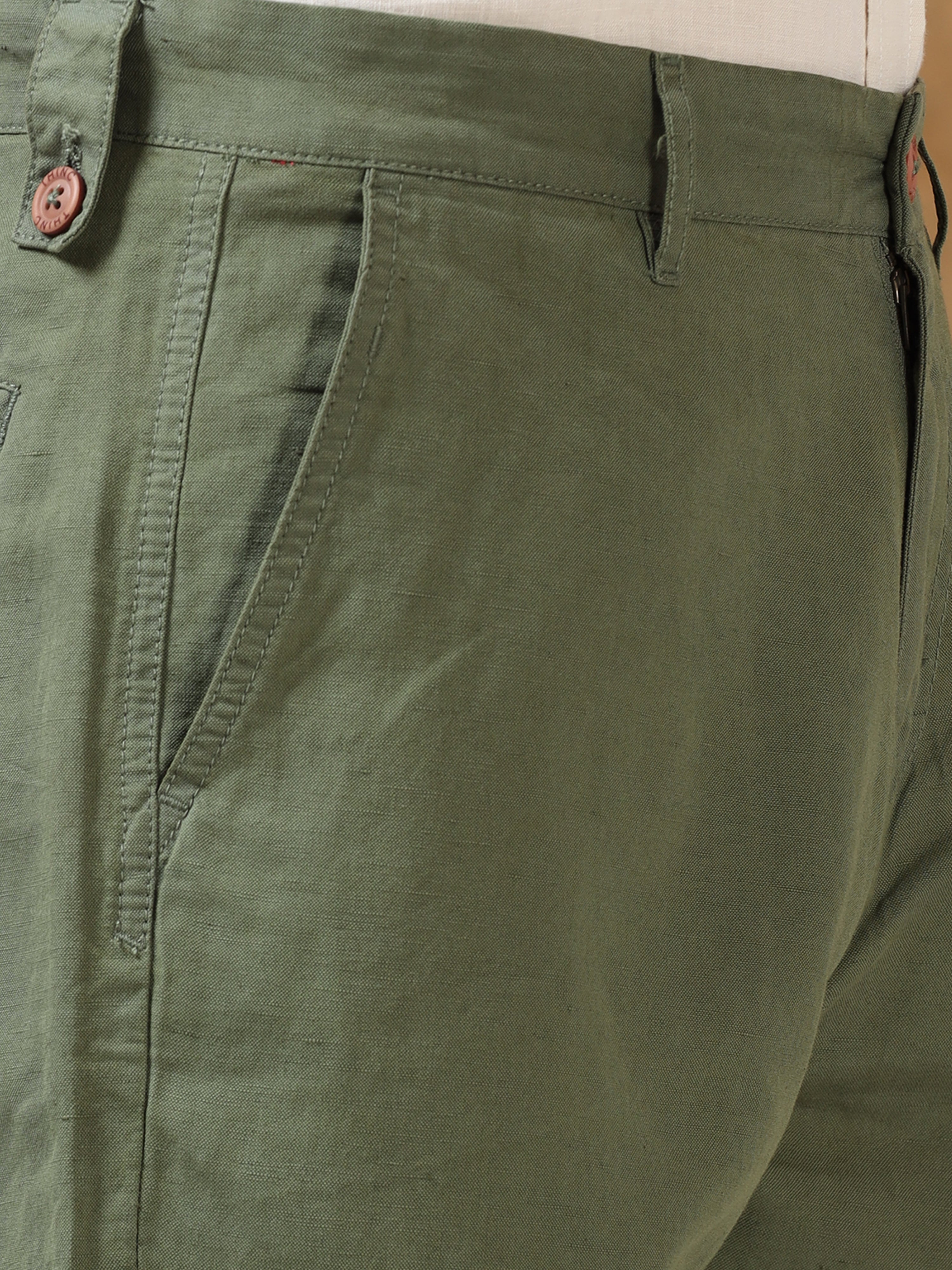 Lively Olive Green Cotton Shorts