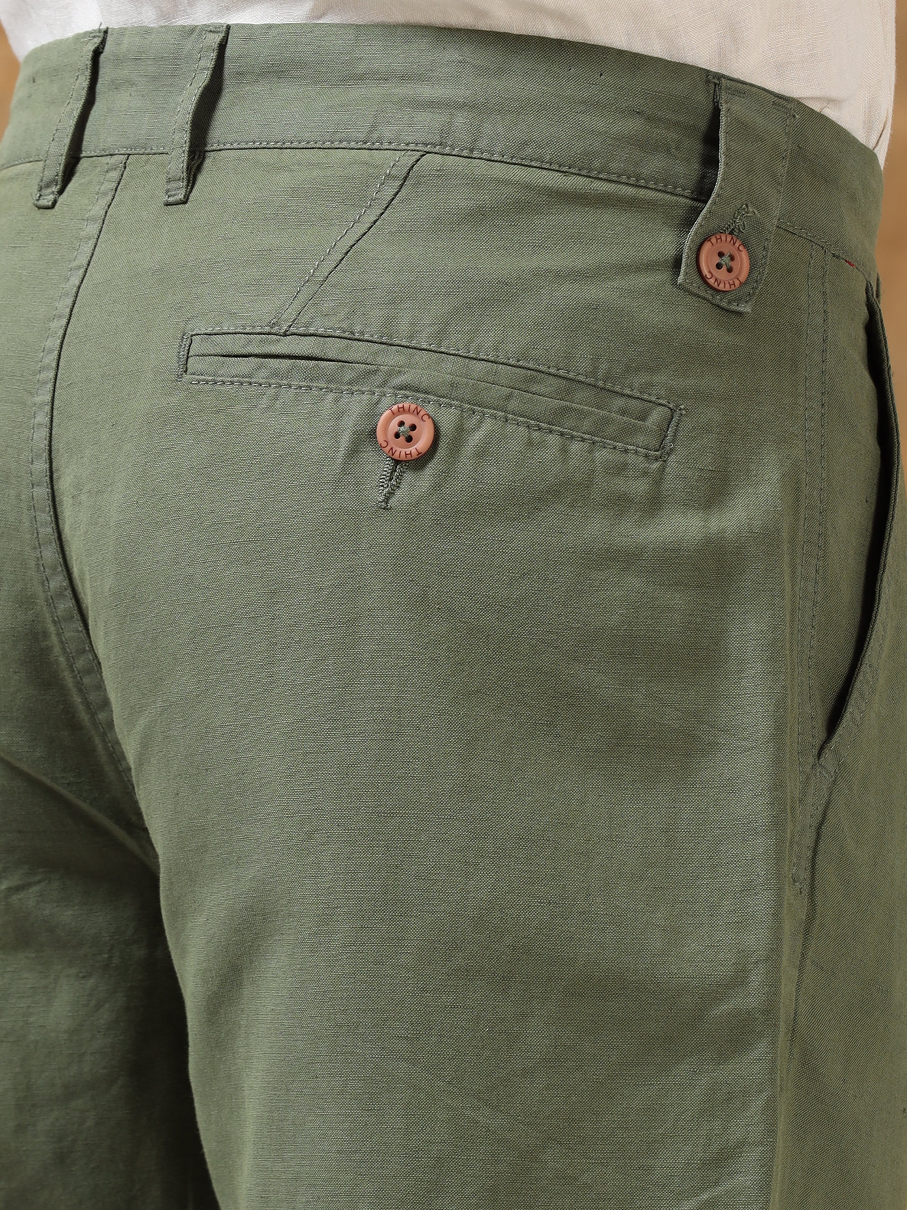 Lively Olive Green Cotton Shorts