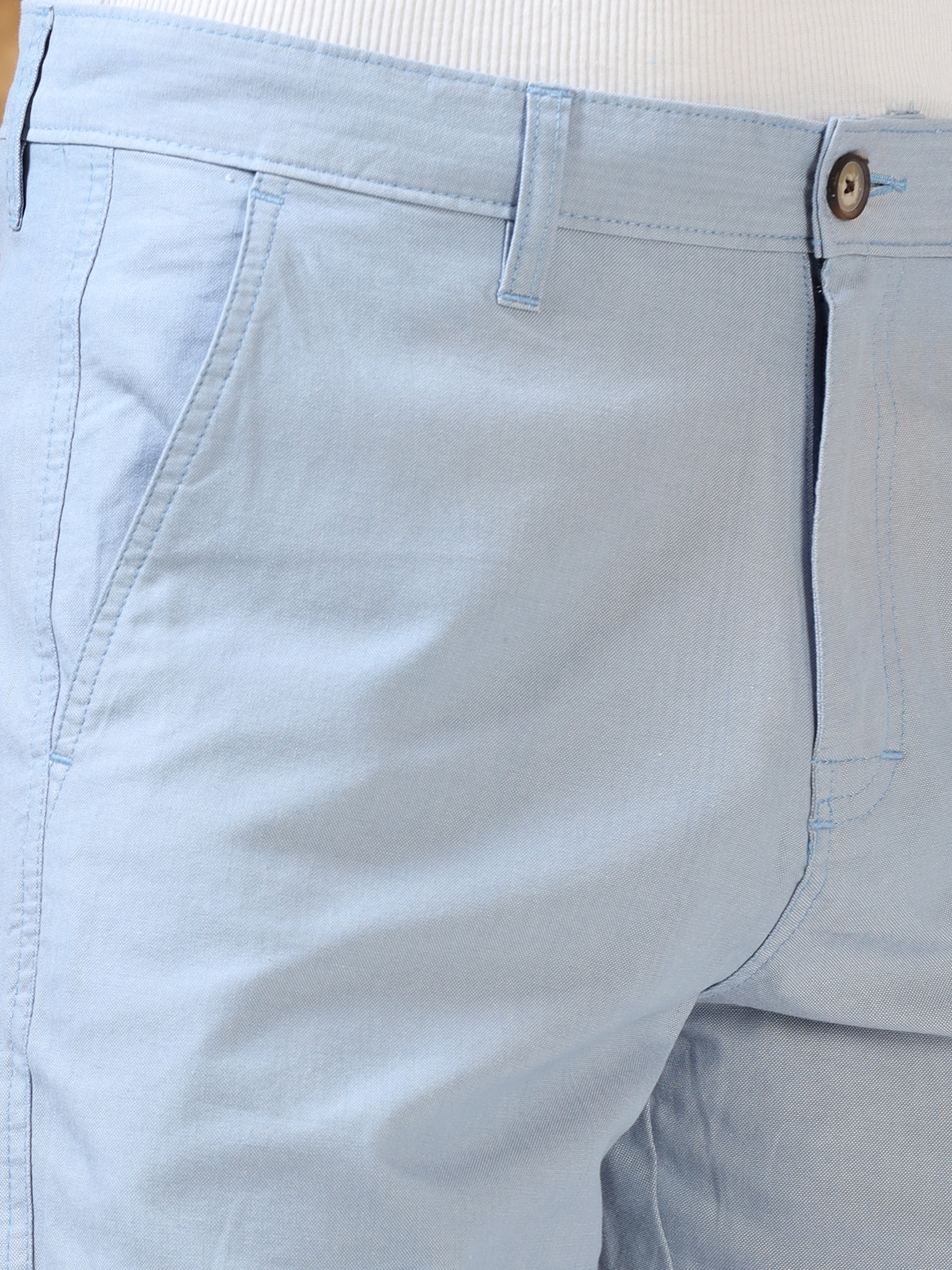 Durable Light Blue Cotton Shorts