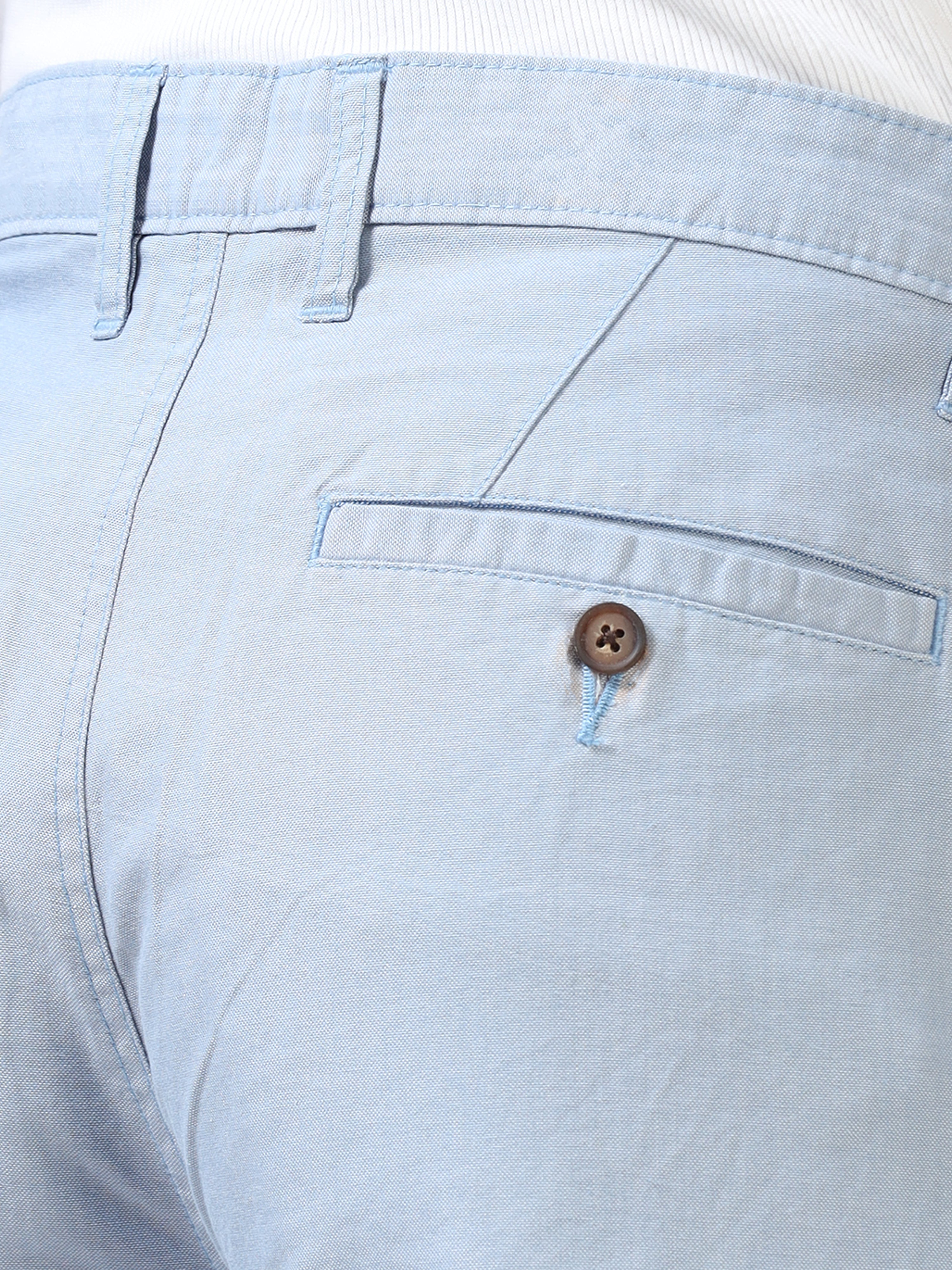 Durable Light Blue Cotton Shorts