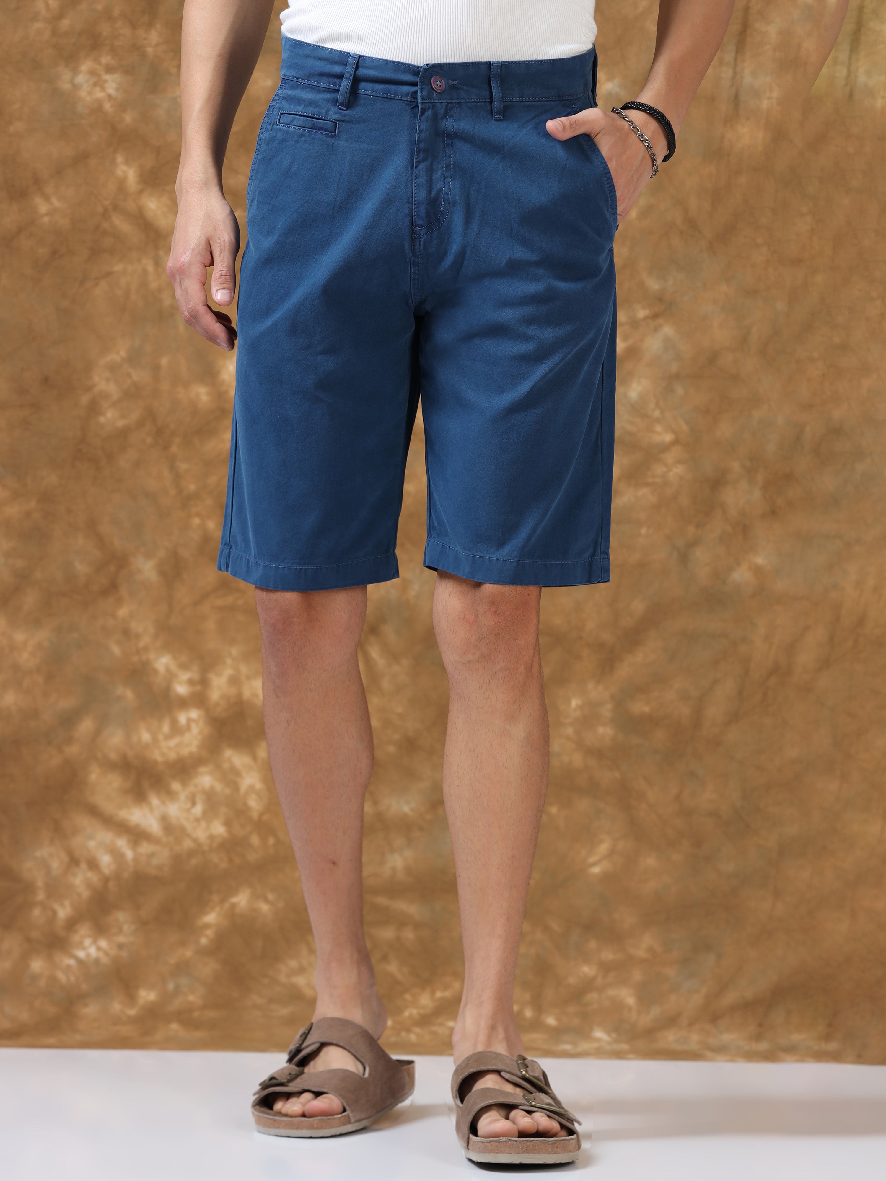 Cool Blue Cotton Shorts