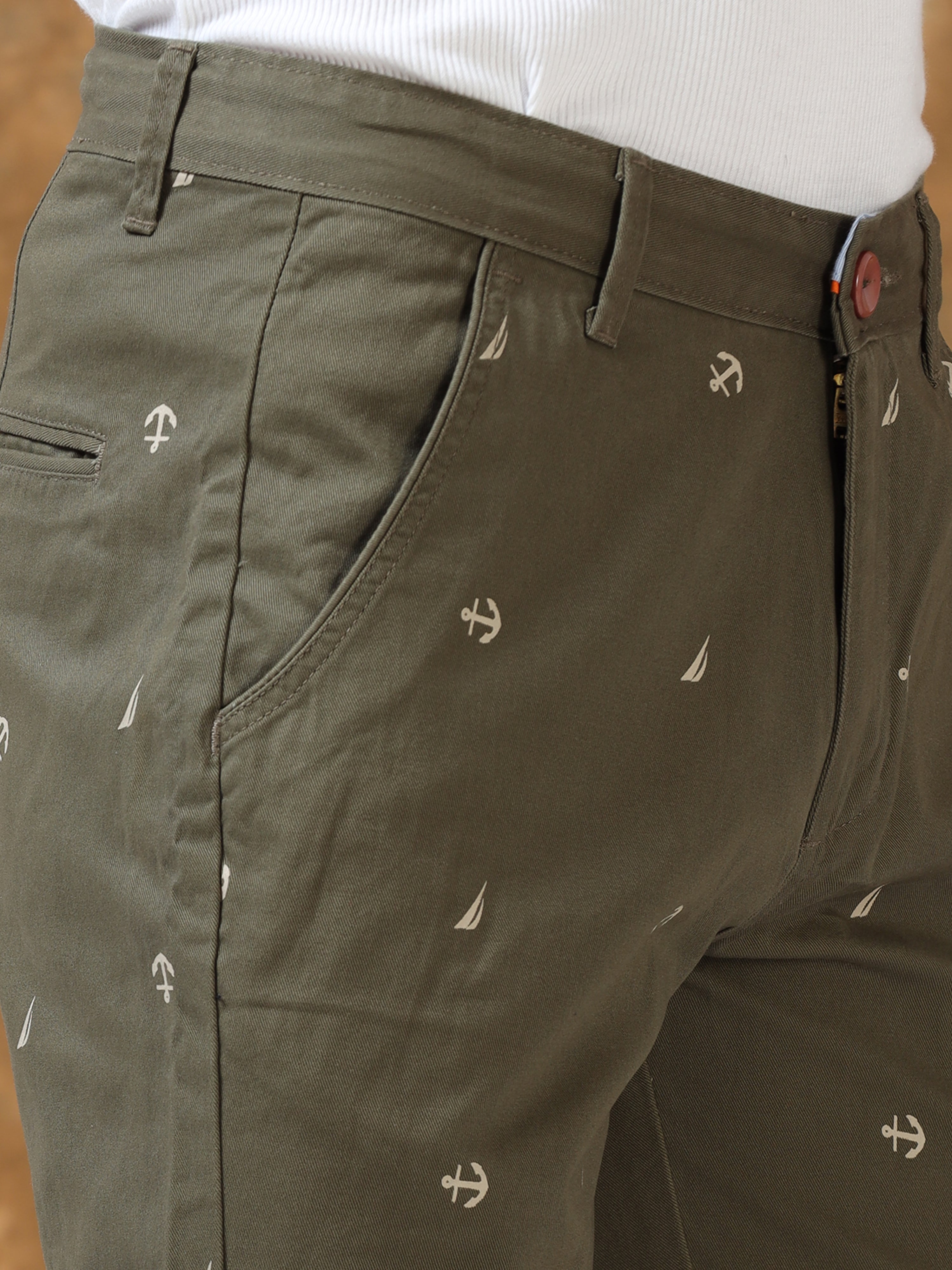 Anchor Olive Cotton Shorts