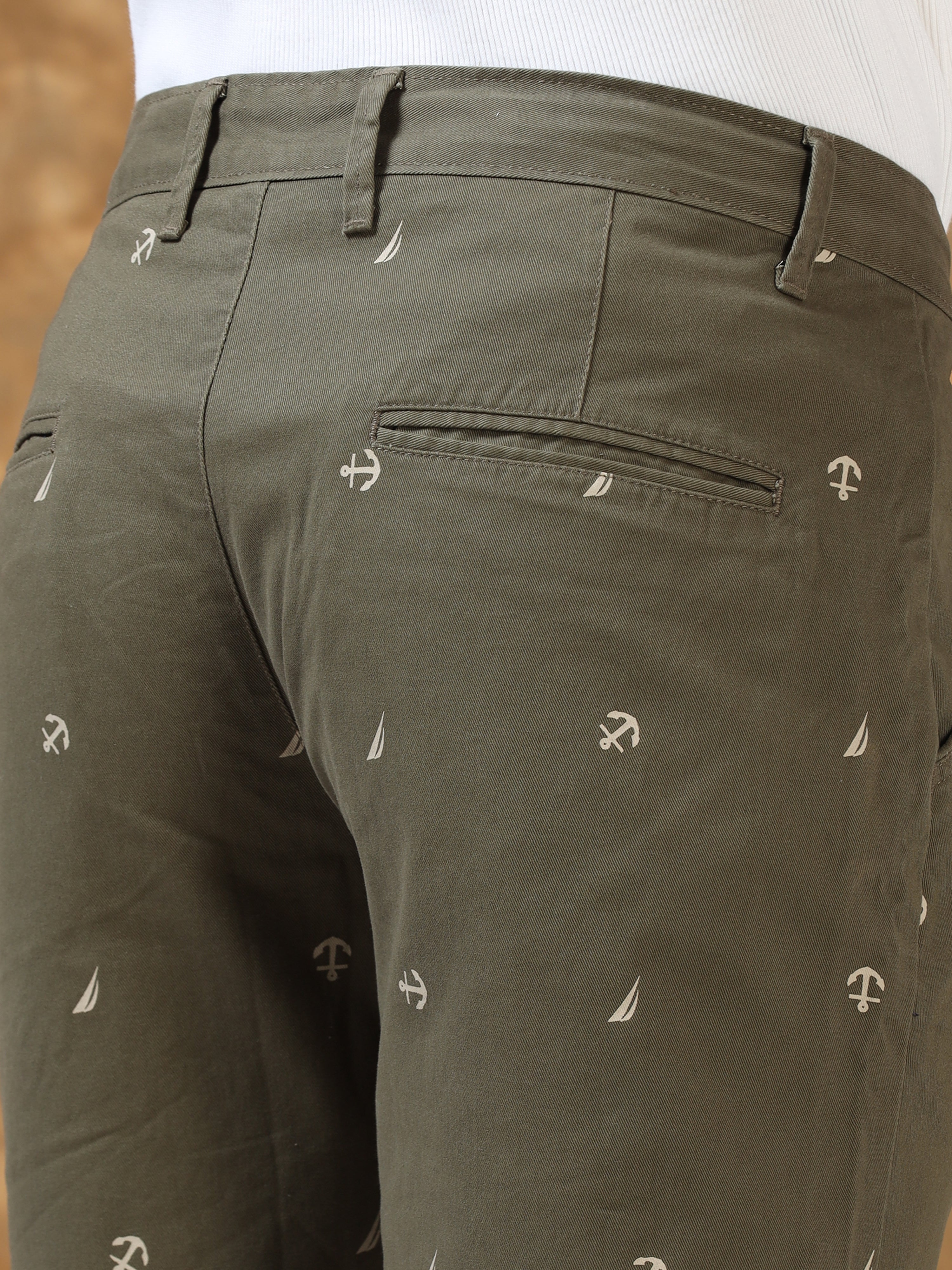 Anchor Olive Cotton Shorts