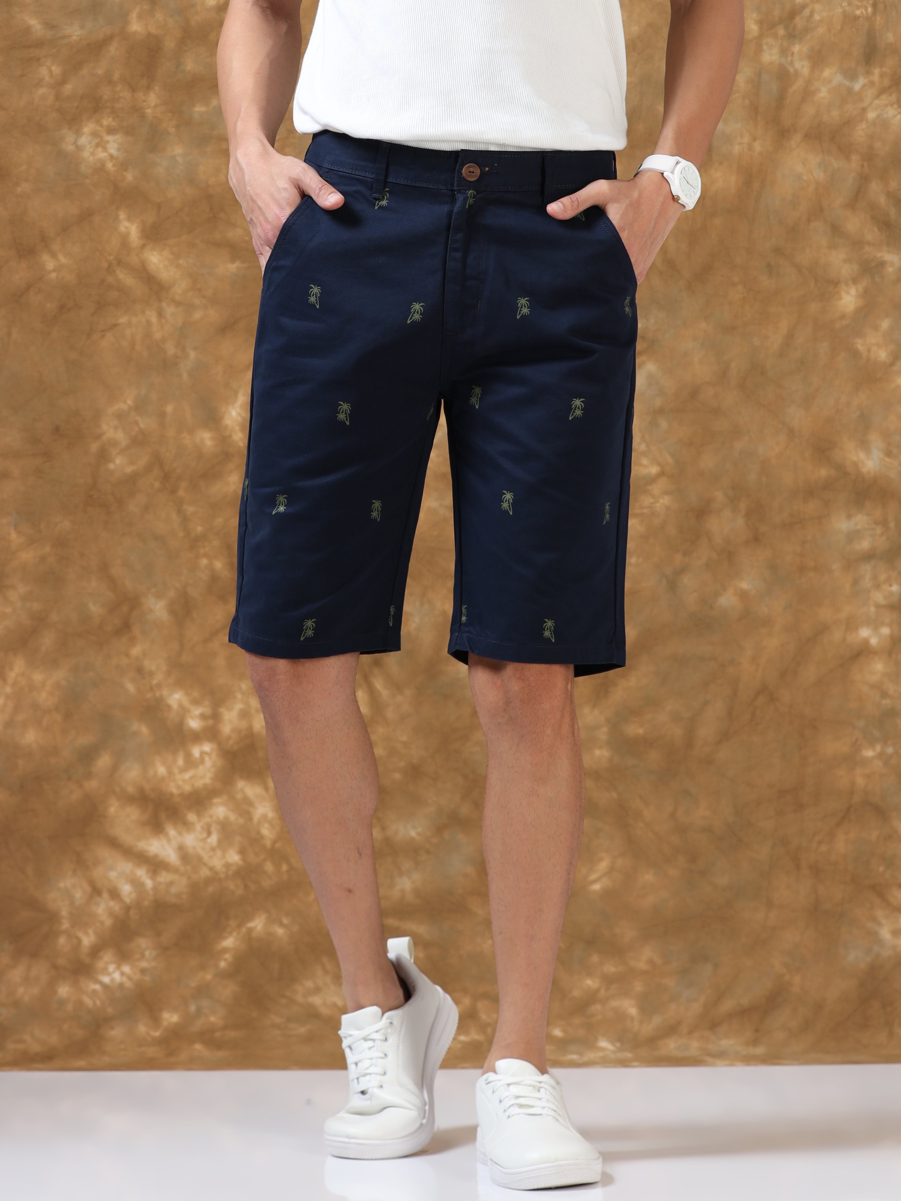 Nautical Bliss Navy Cotton Shorts