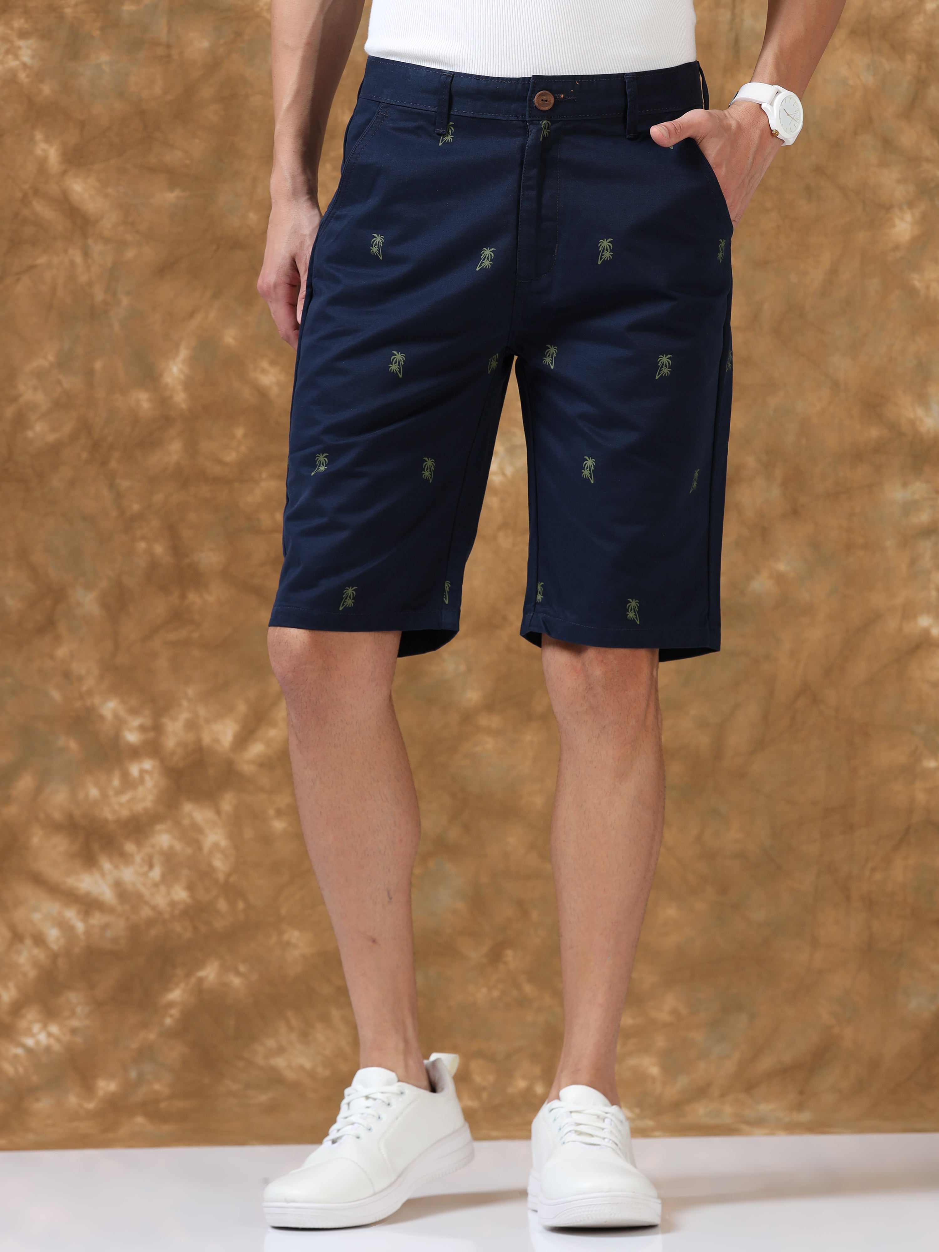 Nautical Bliss Navy Cotton Shorts