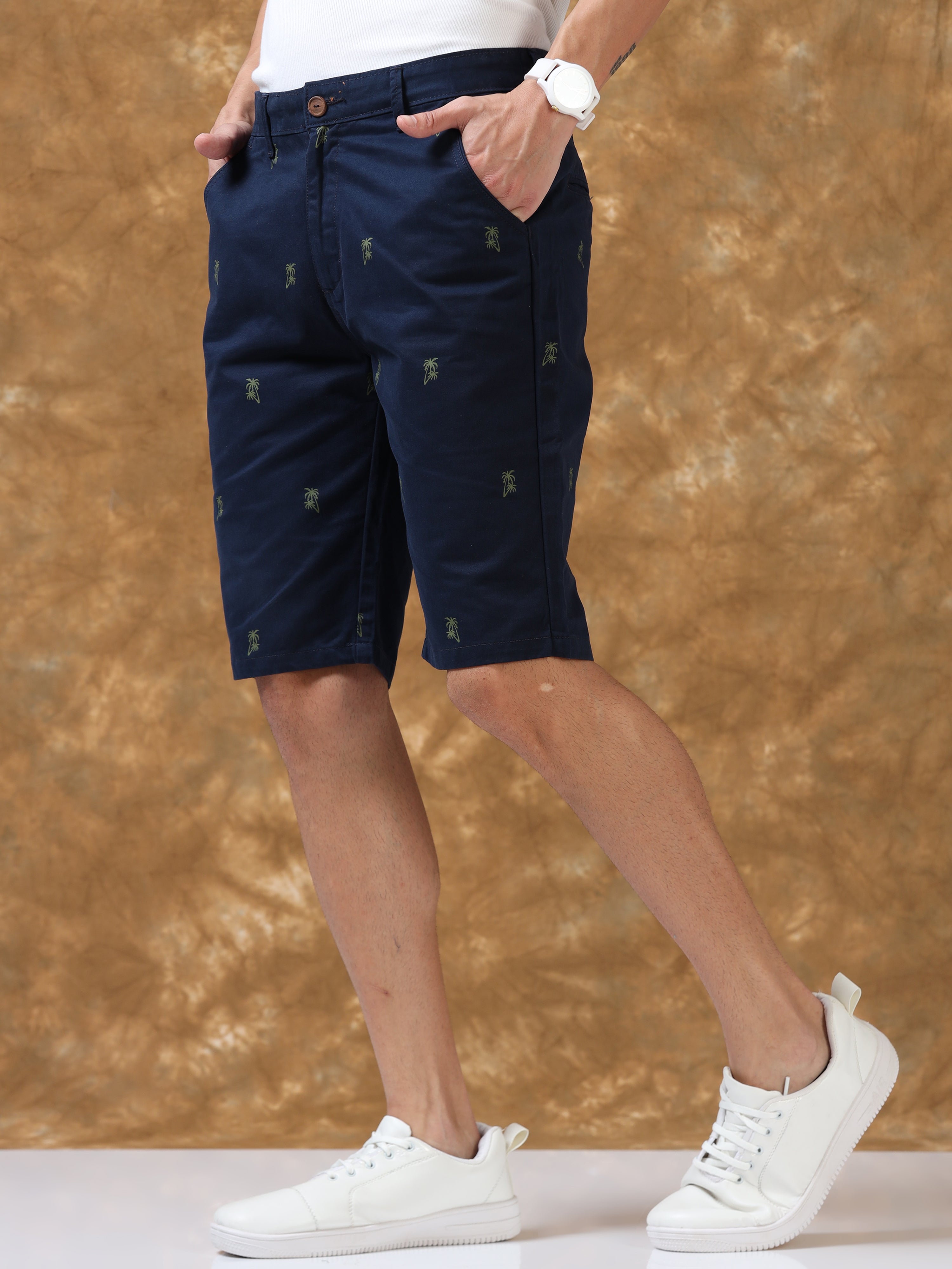 Nautical Bliss Navy Cotton Shorts