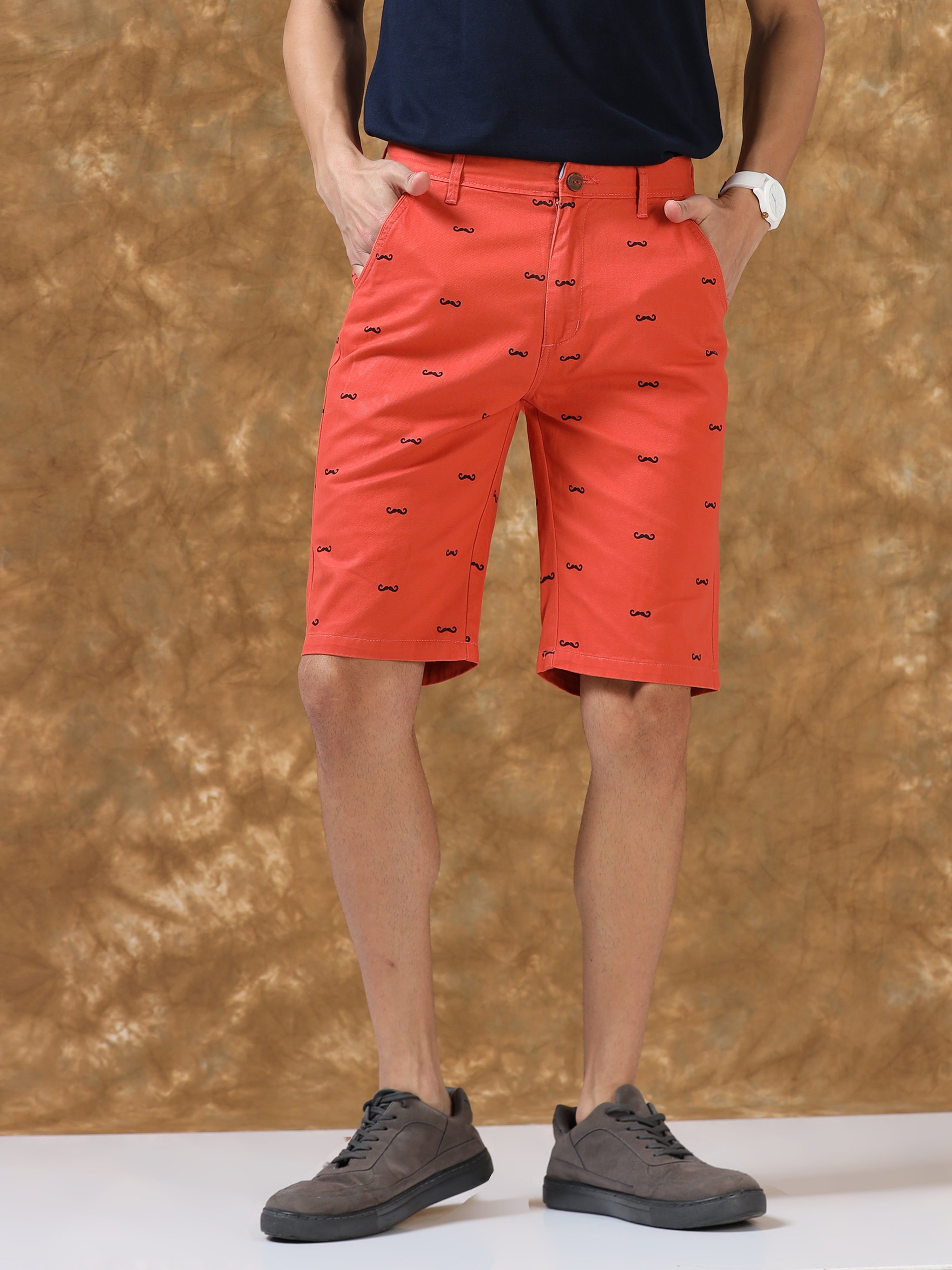 Brightly Orange Cotton Shorts