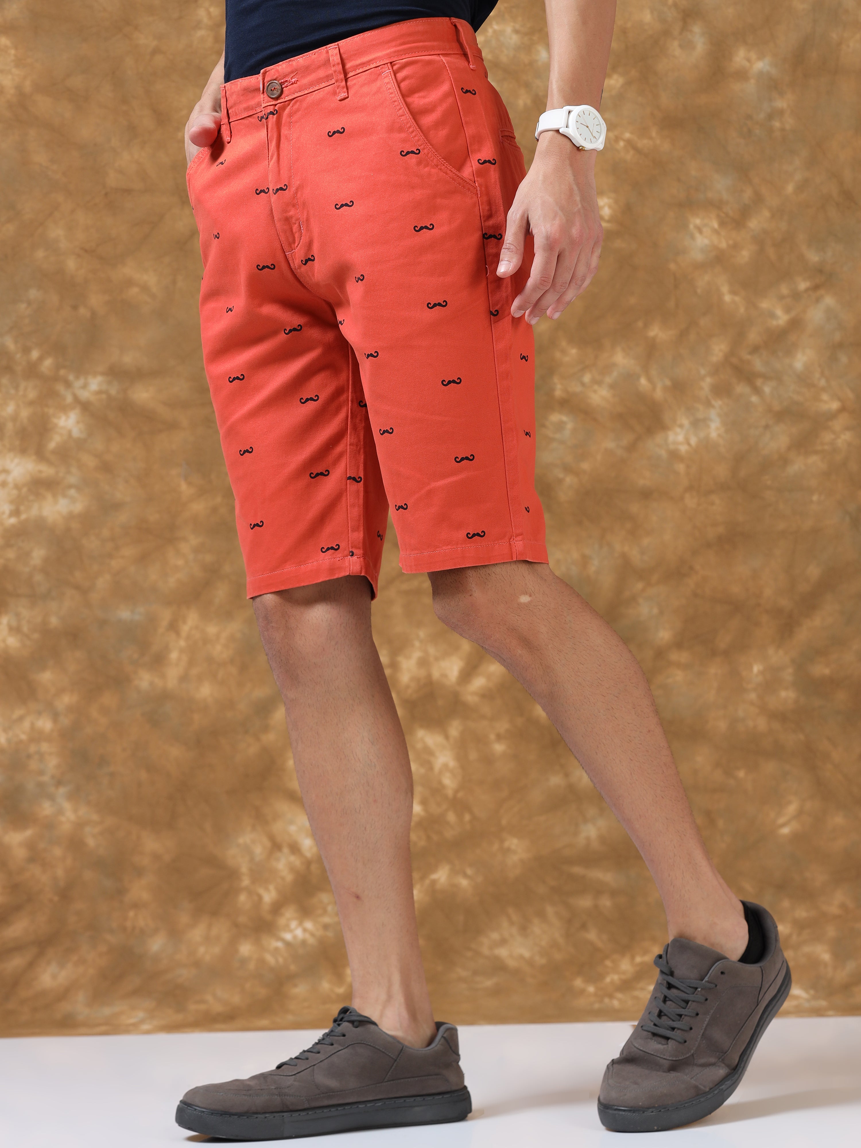 Brightly Orange Cotton Shorts