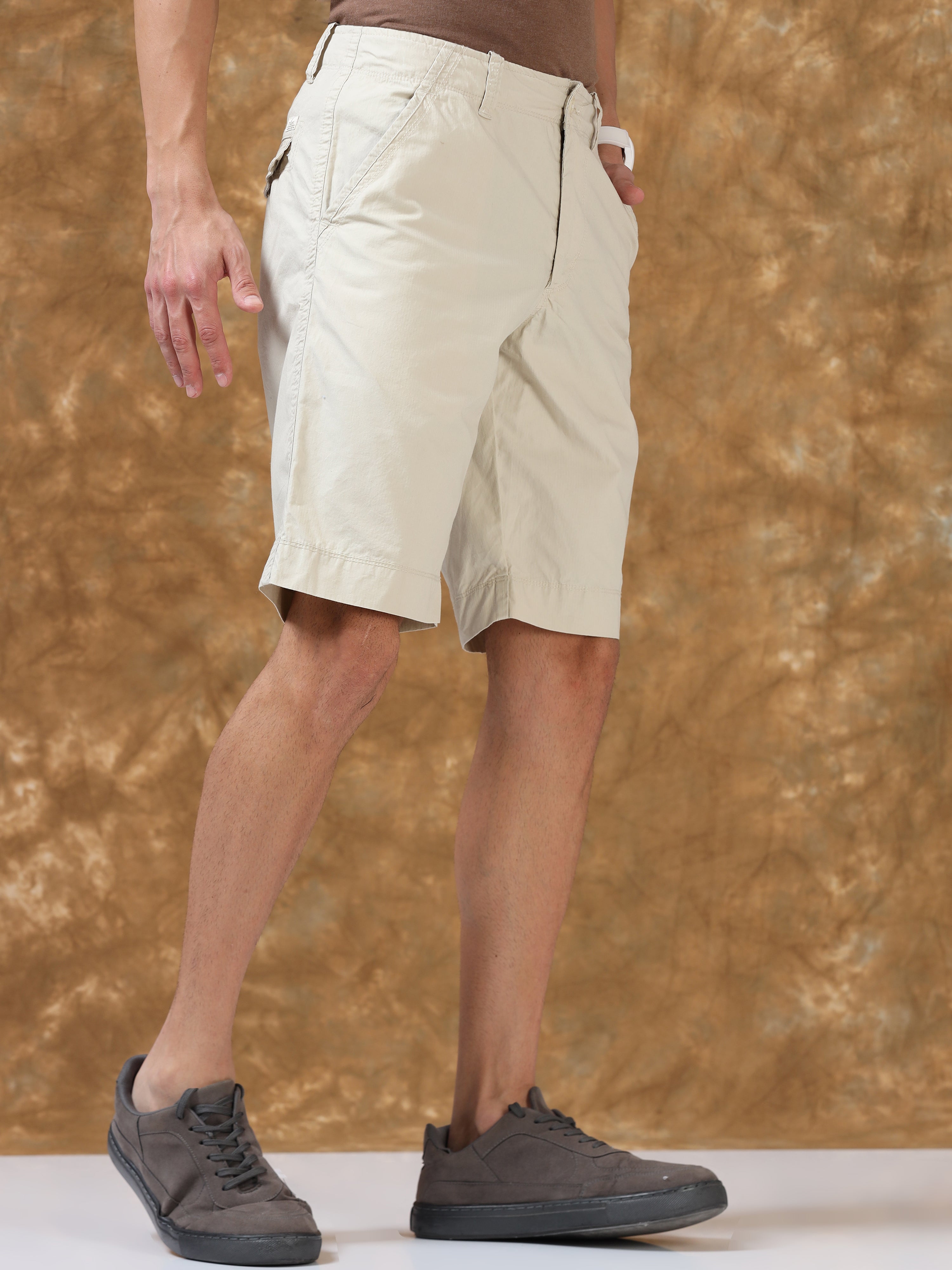 Plush Light Cream Cotton Shorts