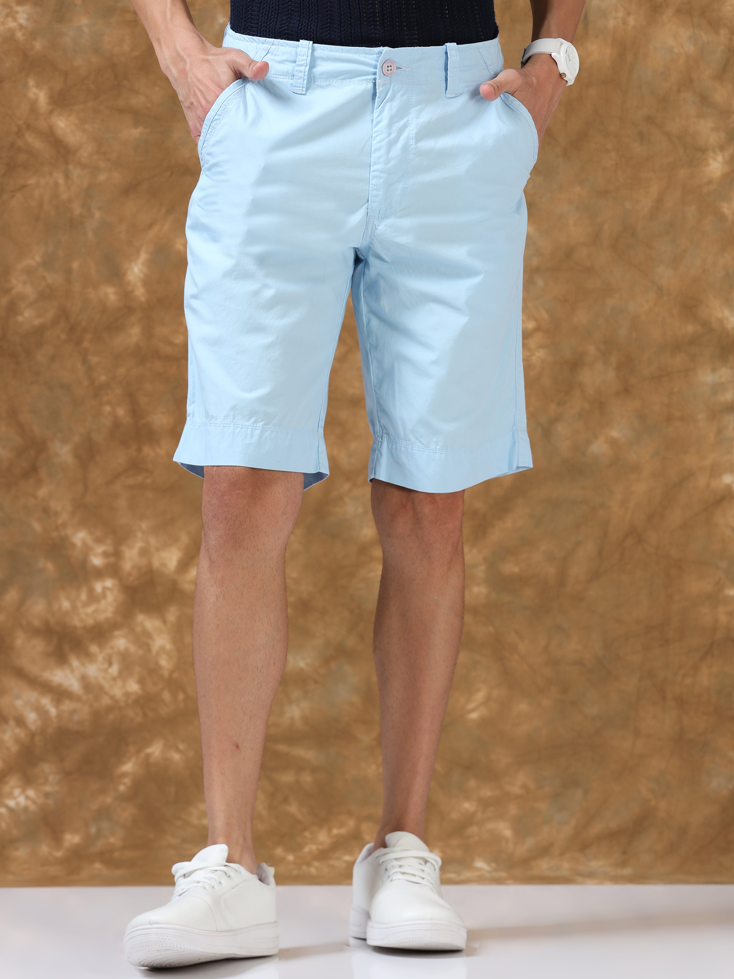 Solid Sky Blue Shorts