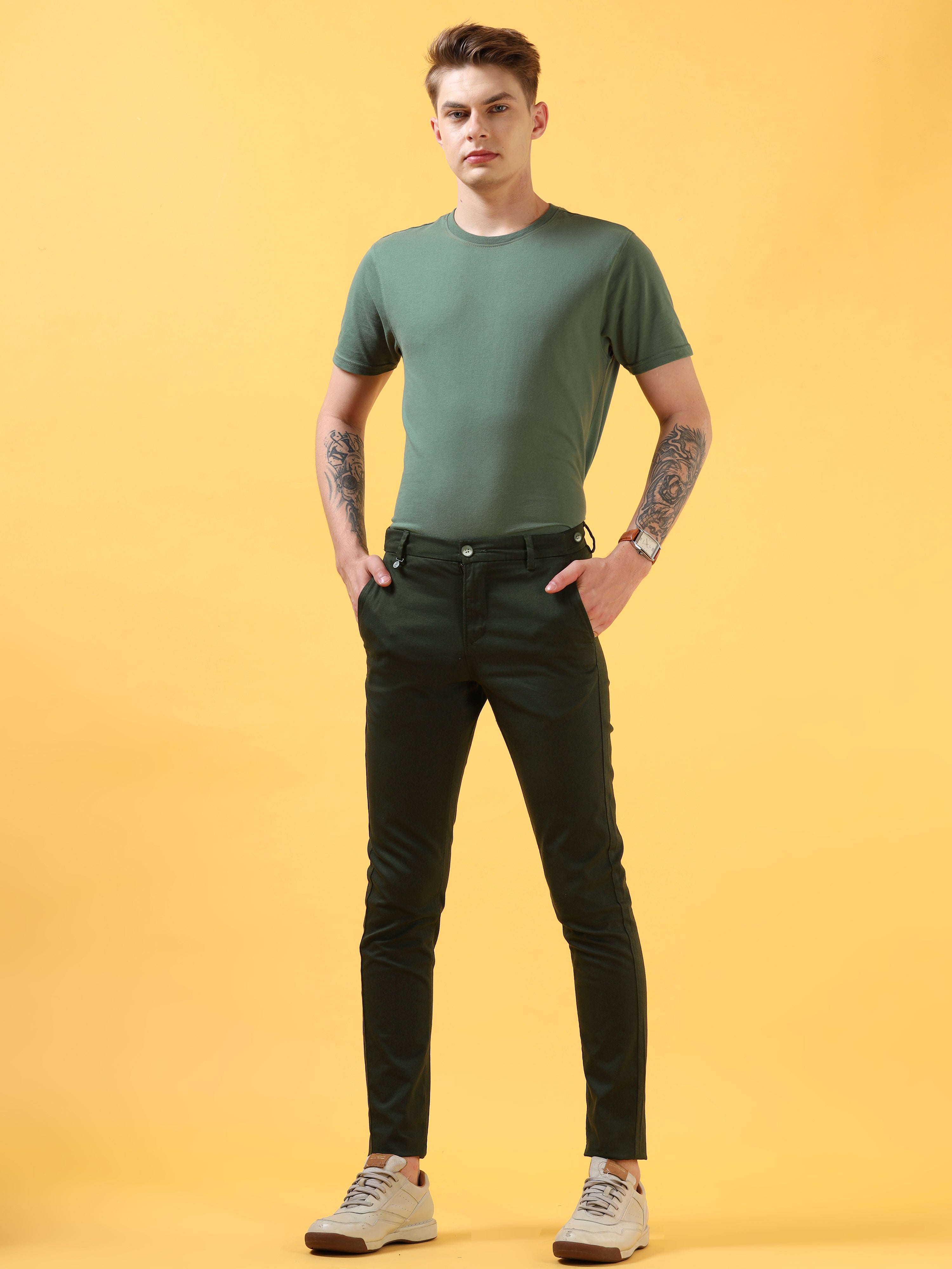 Olive allure Casual Trousers