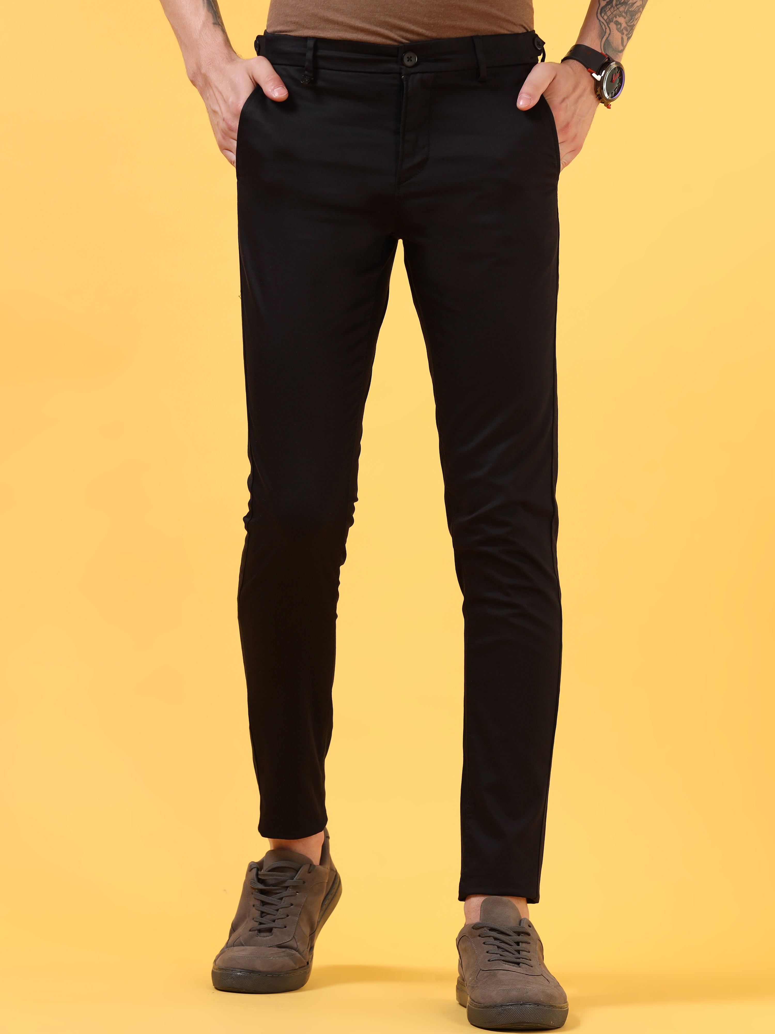 Obsidian Opulence: Stylish Black Trousers