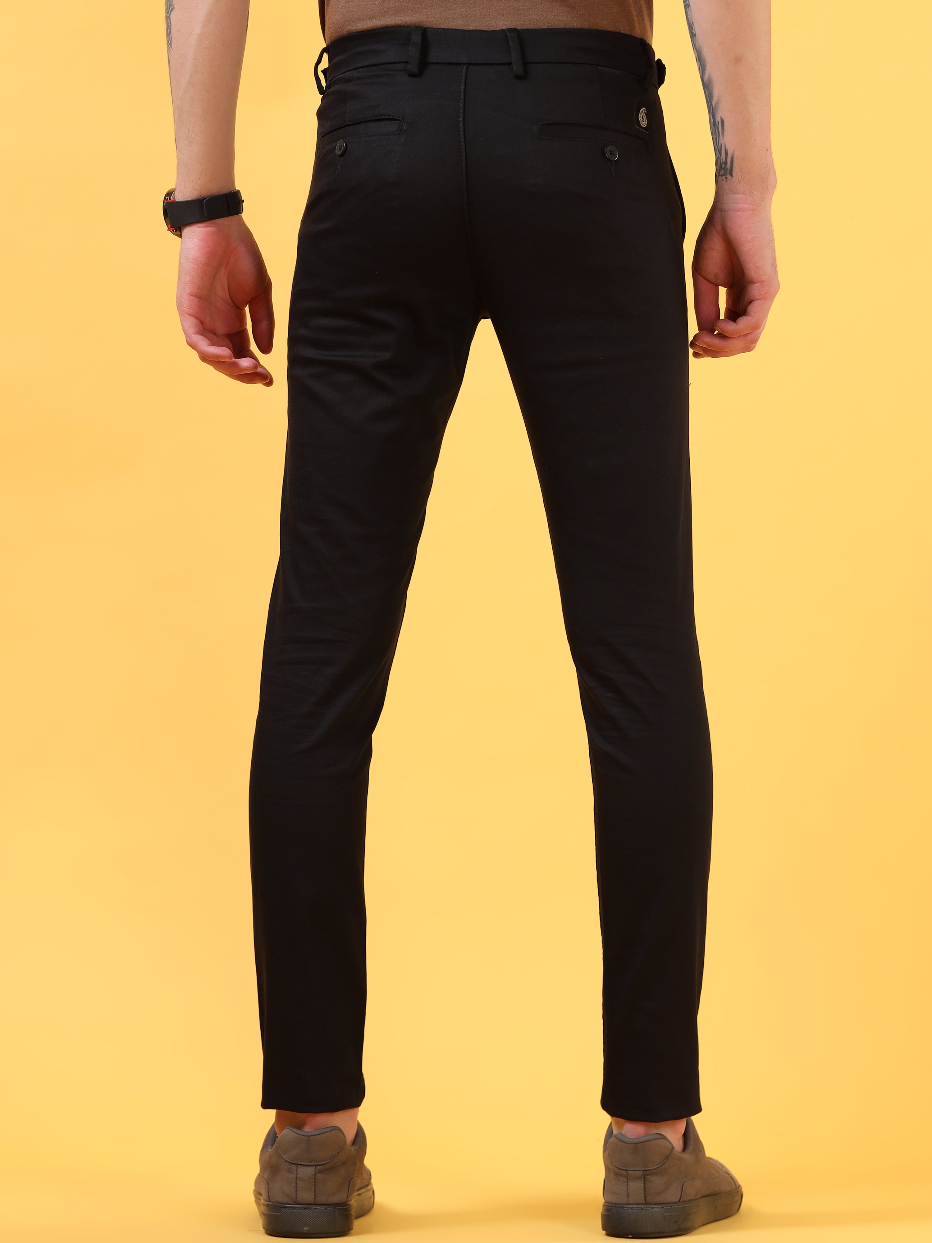 Obsidian Opulence: Stylish Black Trousers