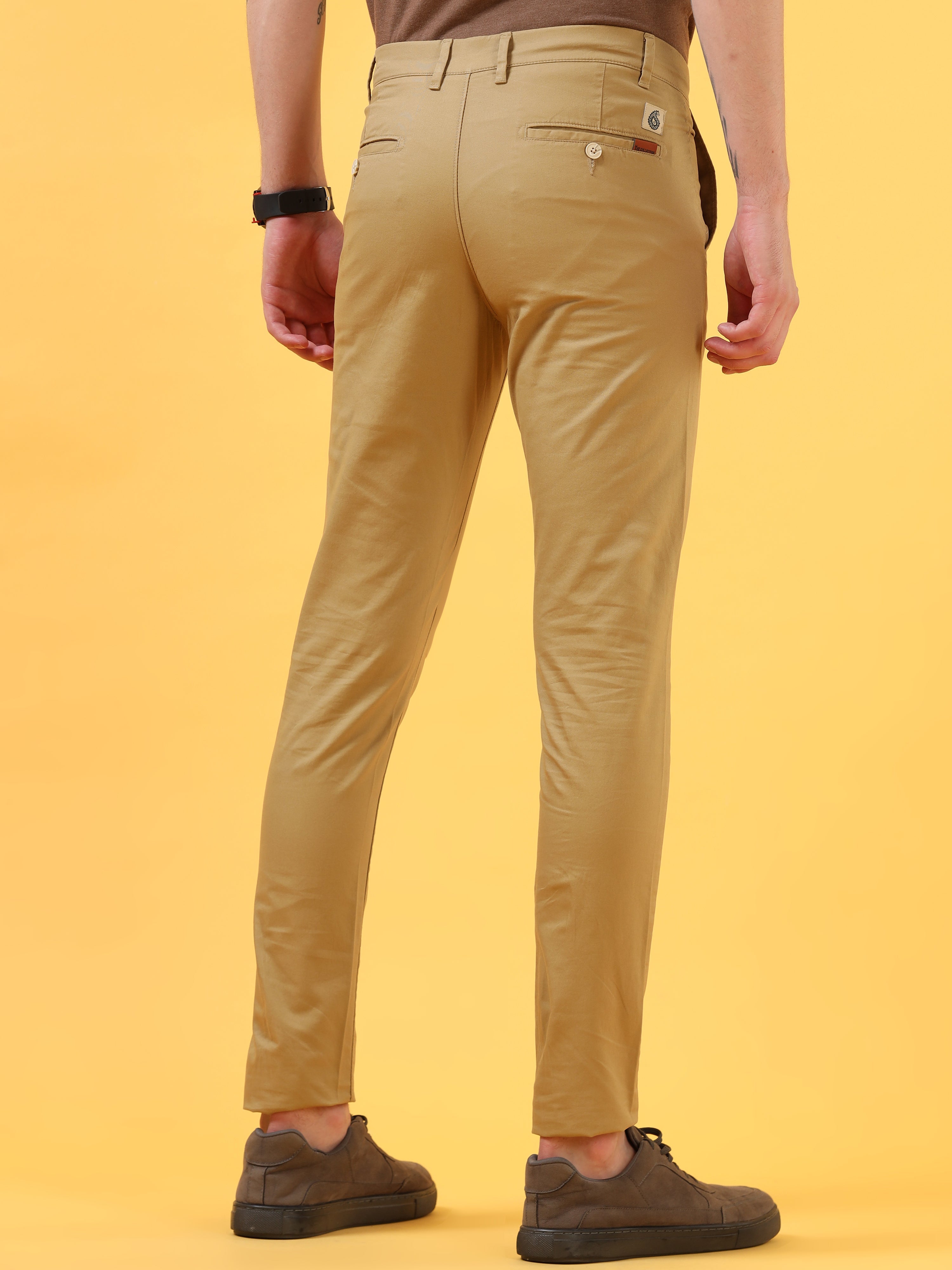 Refined Khaki comfort Casual Trousers