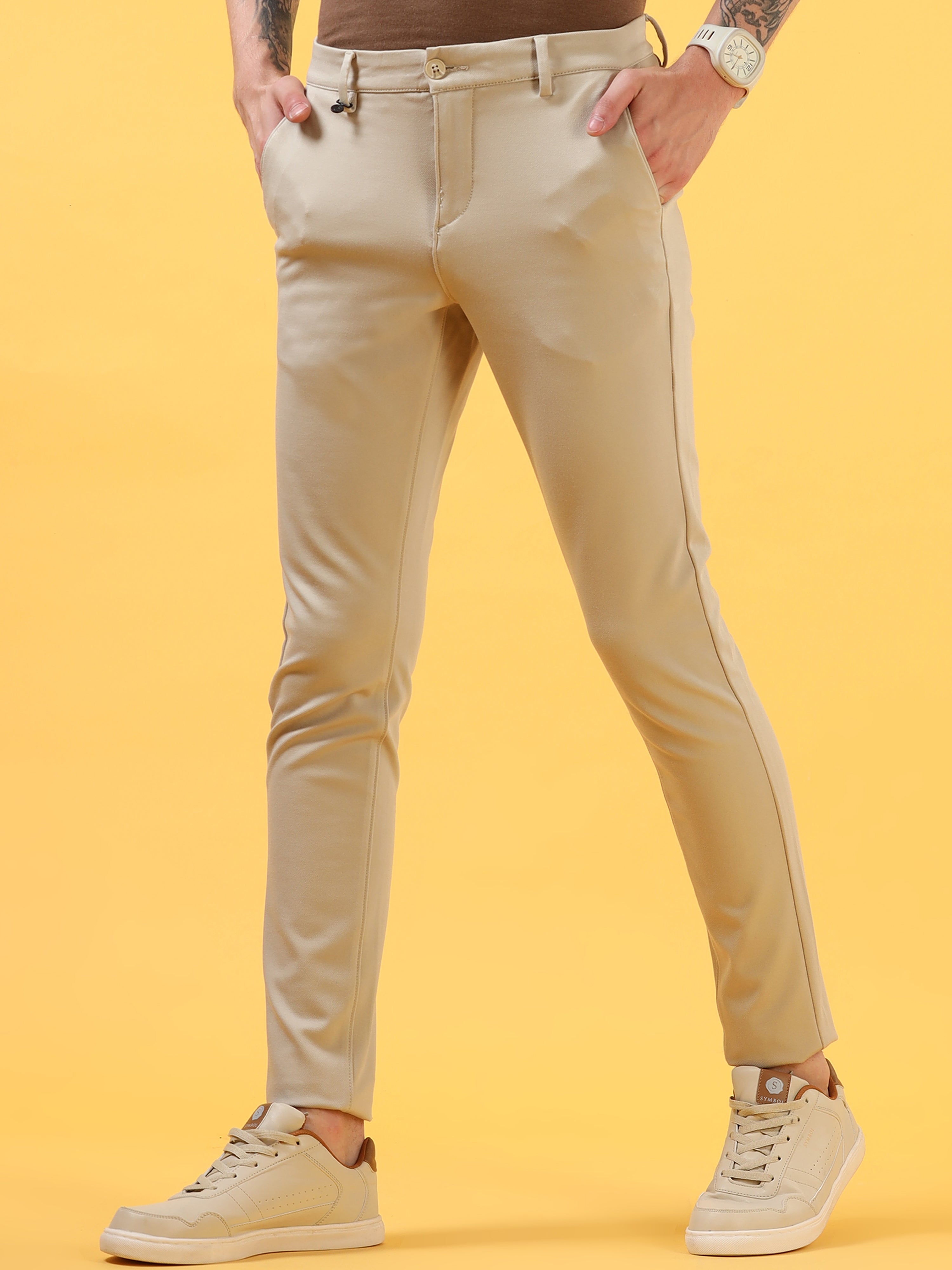 Beige - All Day Trousers