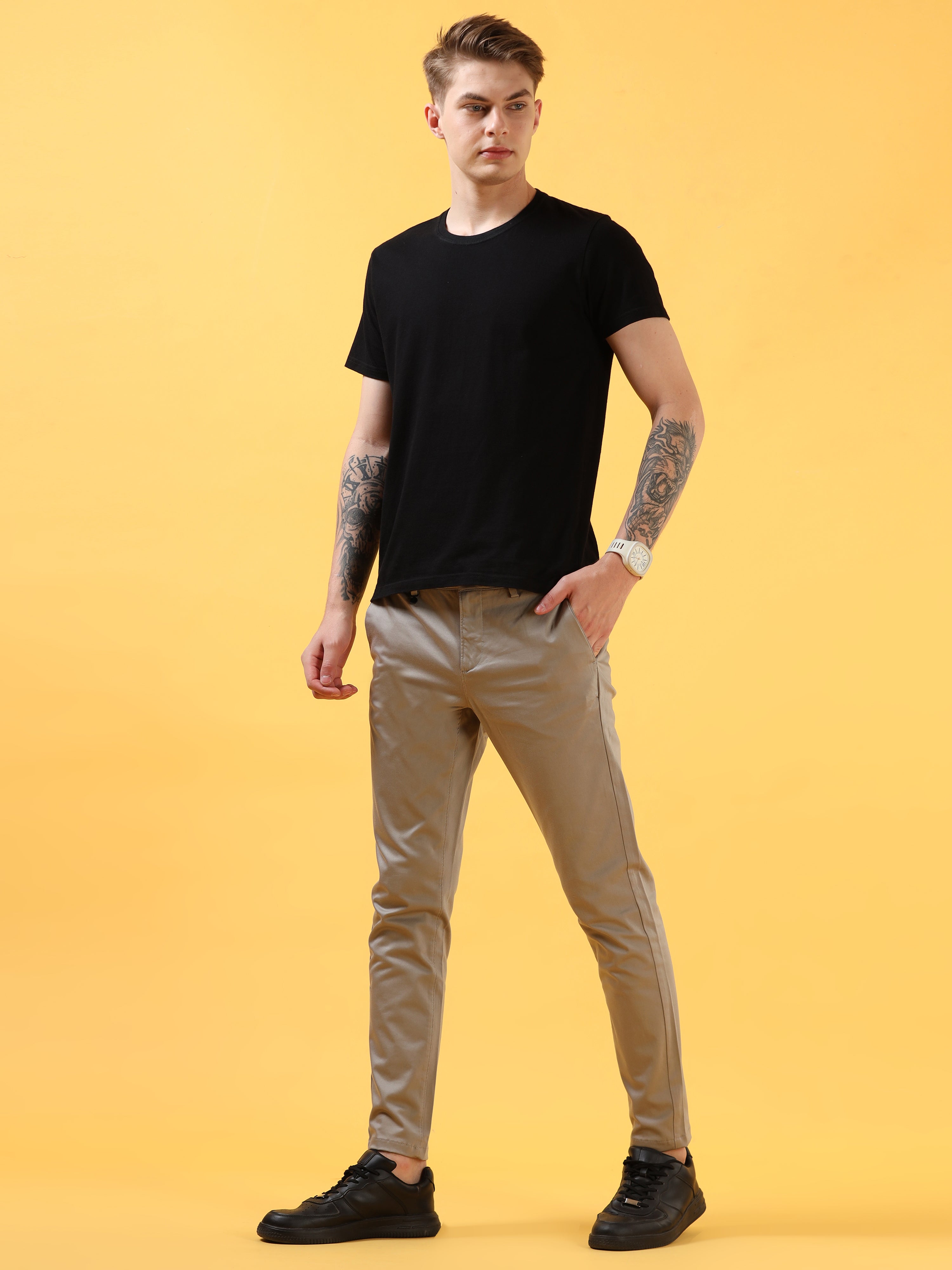 Sleek Slate: Modern Grey Casual Trousers