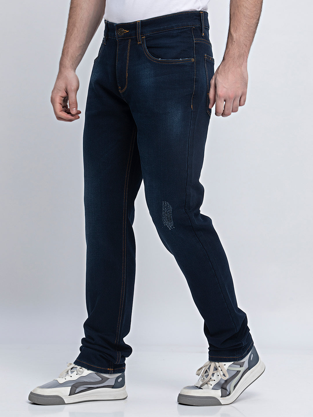 Onyx Odyssey: Blue Slim Fit Denim Jeans