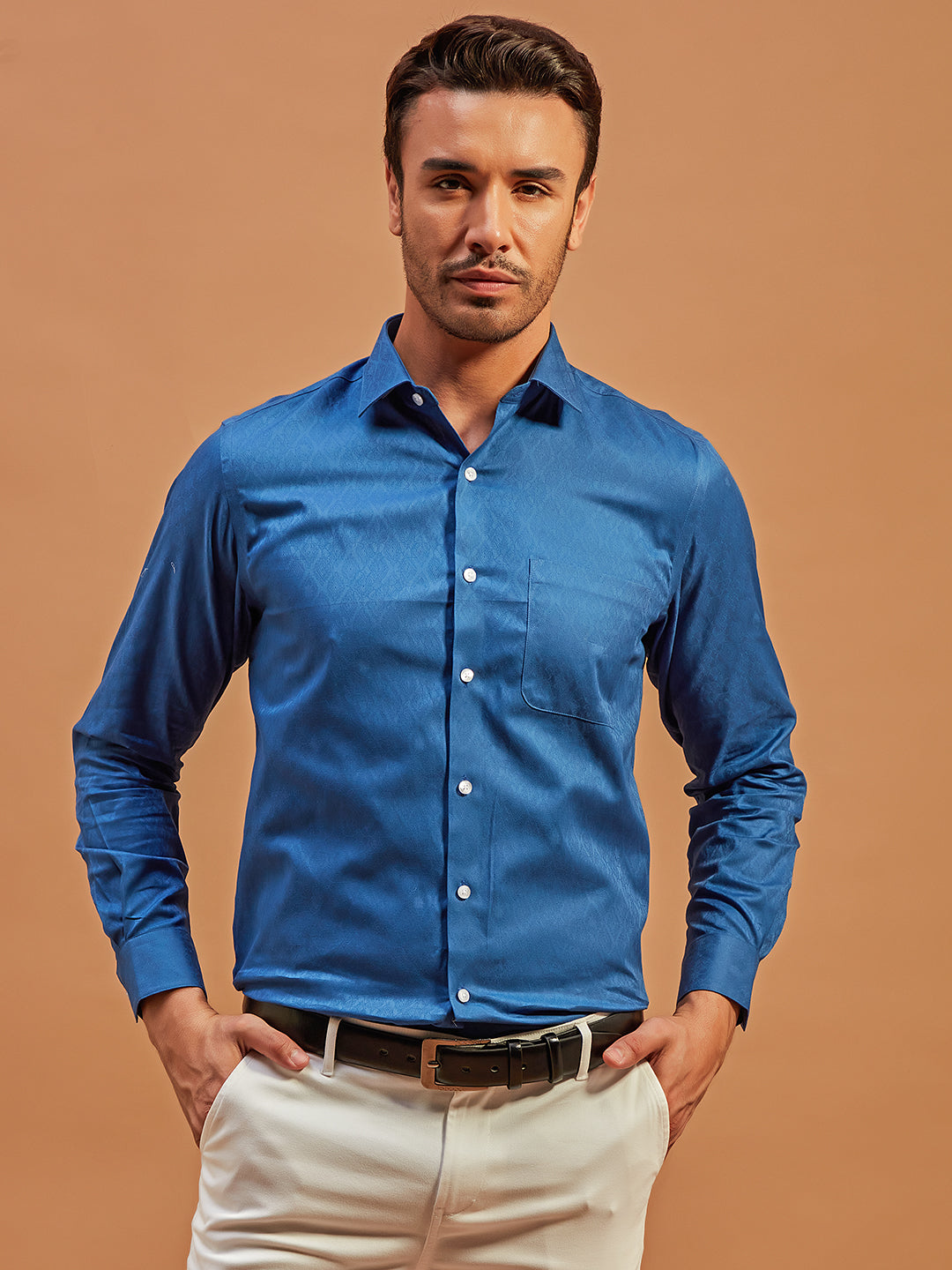 Confident Cerulean - 100% Cotton Officewear