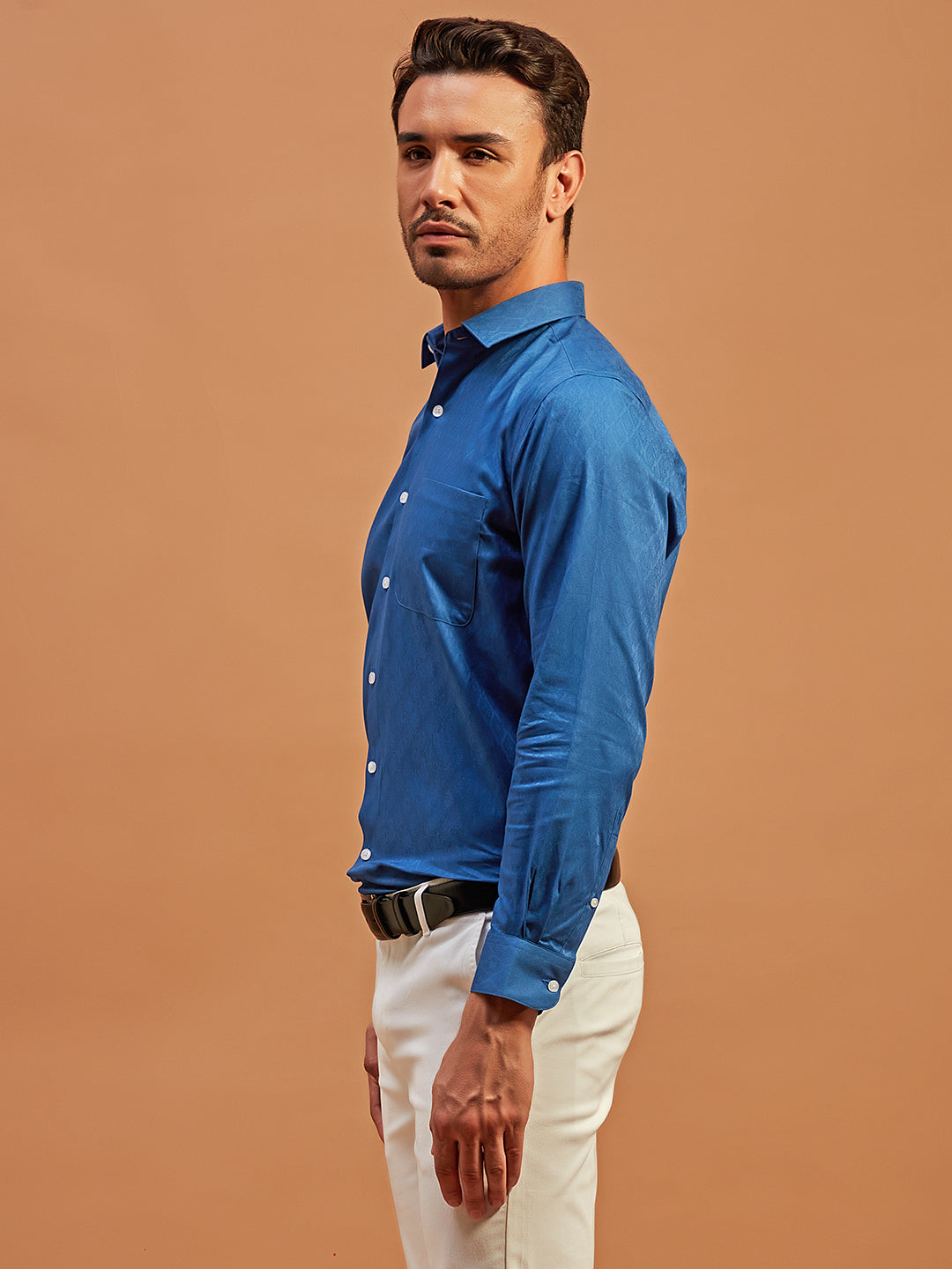 Confident Cerulean - 100% Cotton Officewear