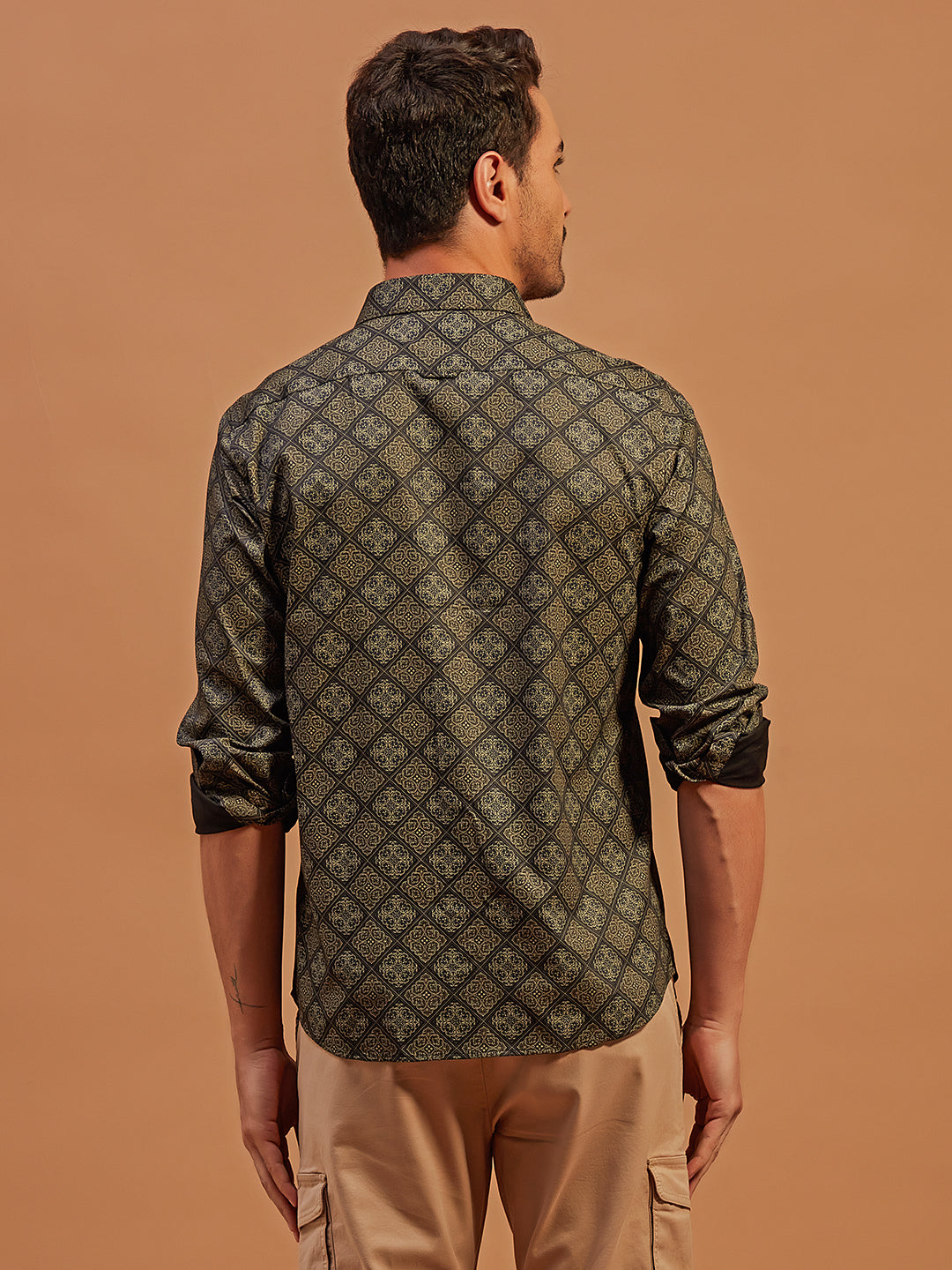 Olive Geometrics - 100% Cotton Partywear