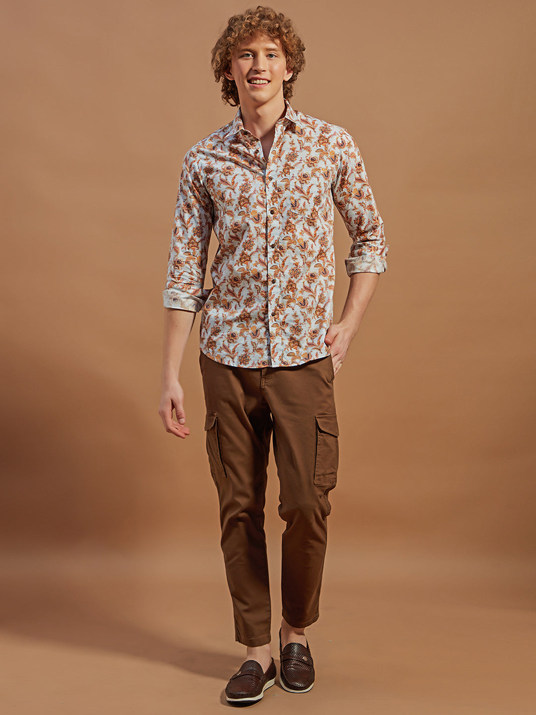 Saffron Glow Cotton Partywear Shirt