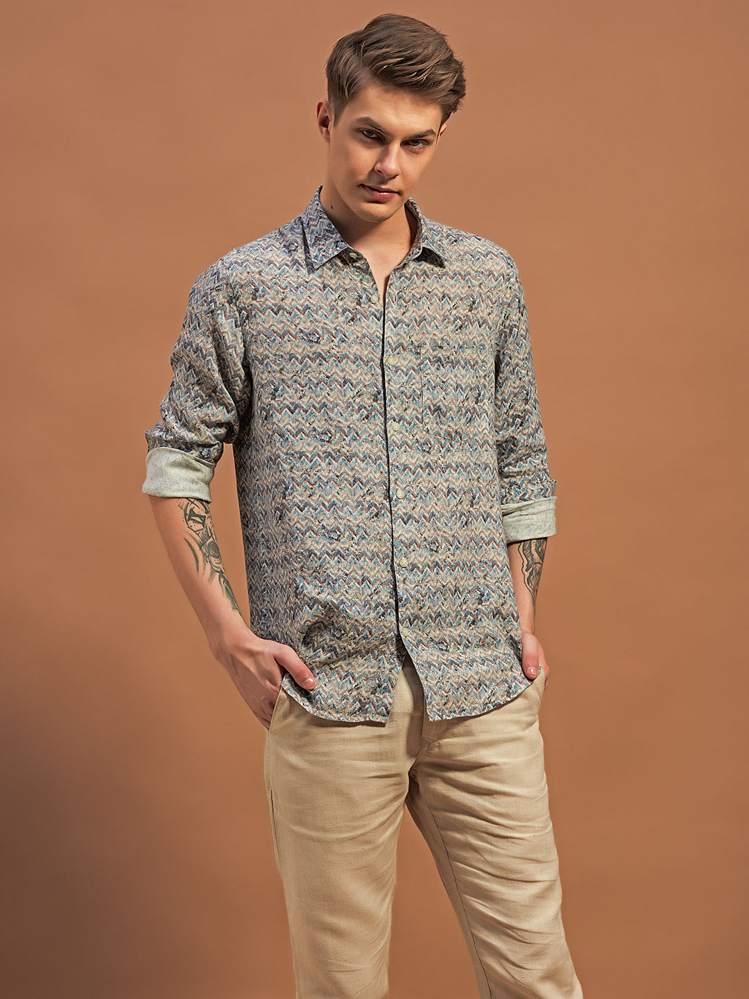 Blue Grey Delight - 100% Linen Luxurywear Shirt