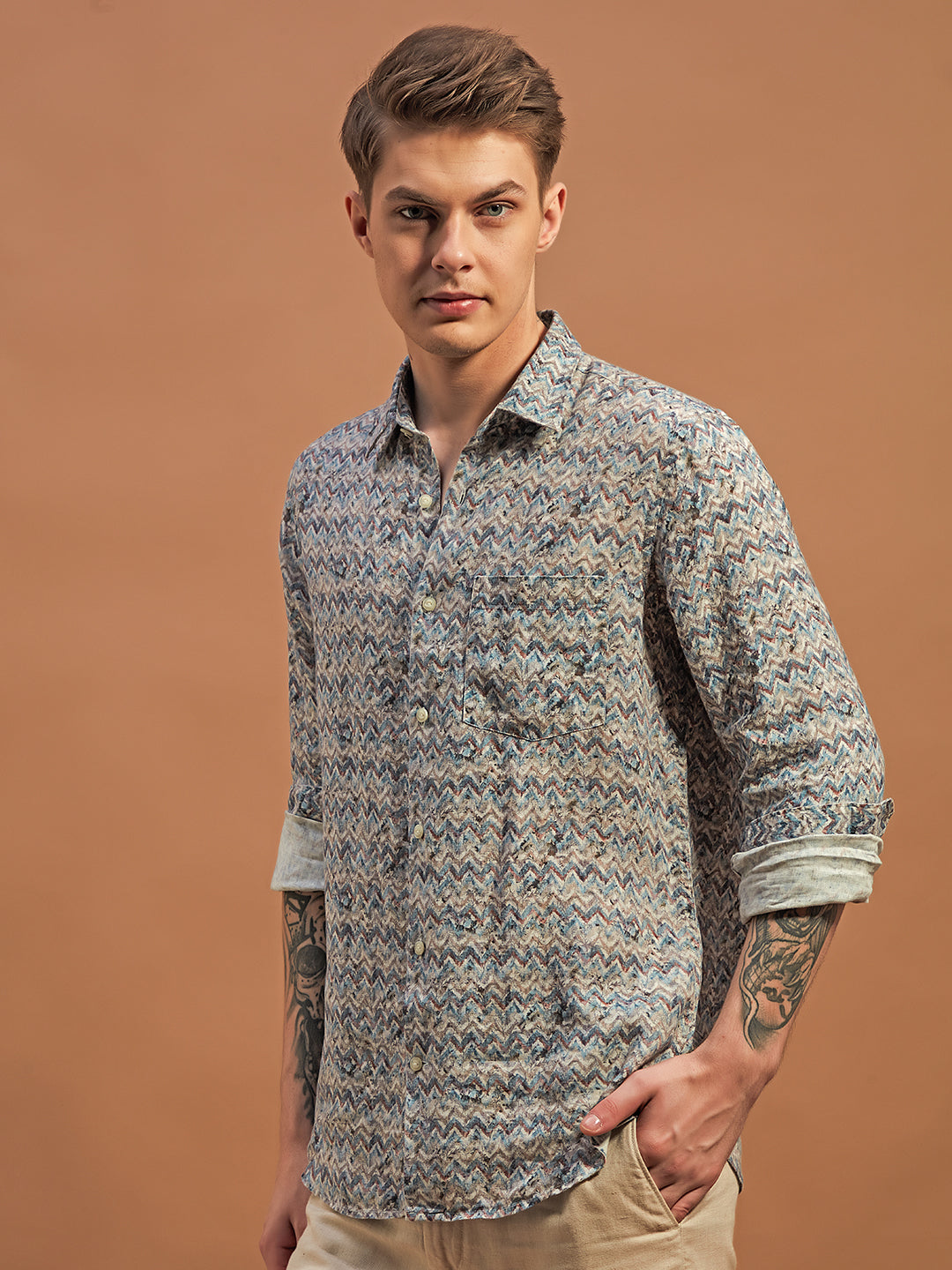 Blue Grey Delight - 100% Linen Luxurywear Shirt